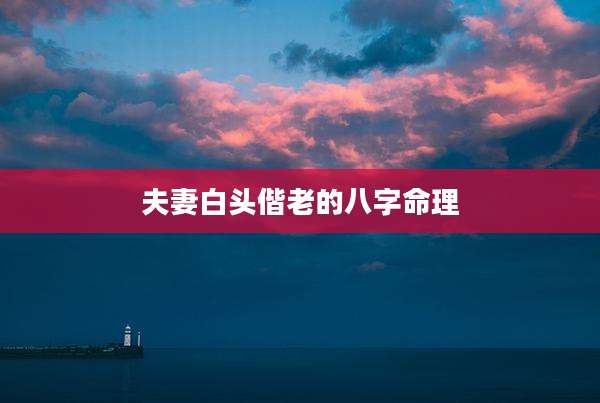 夫妻白头偕老的八字命理