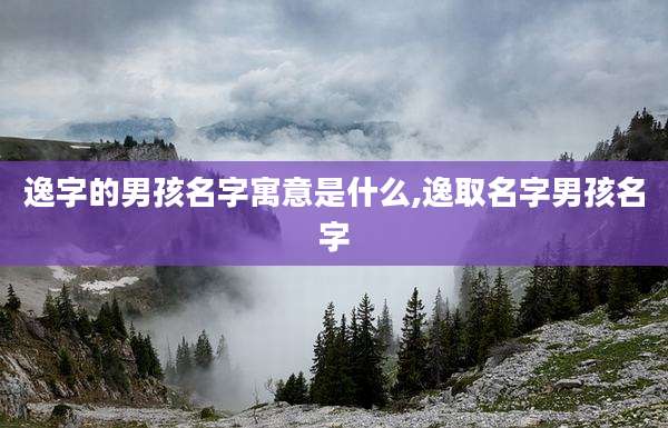 逸字的男孩名字寓意是什么,逸取名字男孩名字