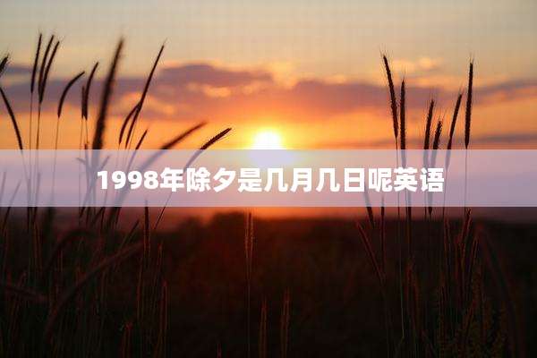 1998年除夕是几月几日呢英语