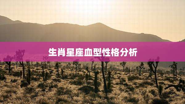 生肖星座血型性格分析