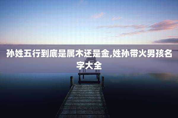 孙姓五行到底是属木还是金,姓孙带火男孩名字大全