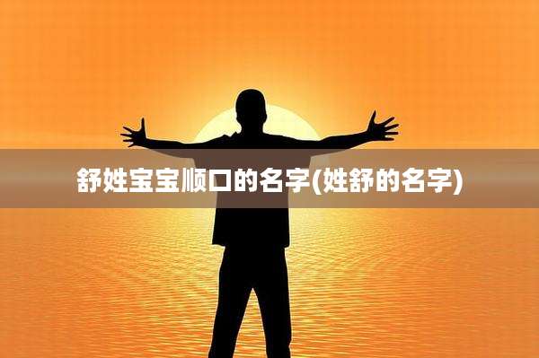 舒姓宝宝顺口的名字(姓舒的名字)