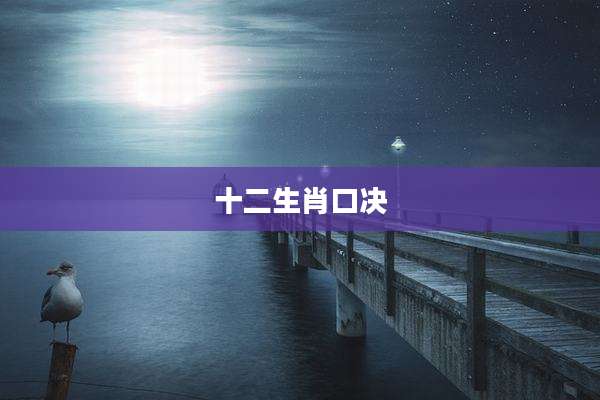 十二生肖口决