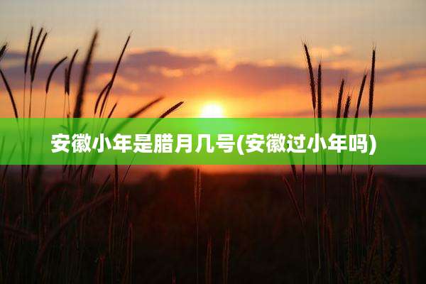 安徽小年是腊月几号(安徽过小年吗)