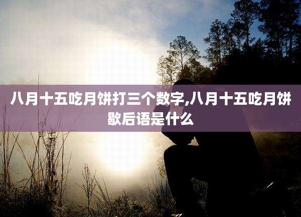八月十五吃月饼打三个数字,八月十五吃月饼歇后语是什么