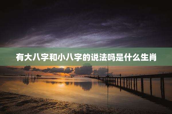 有大八字和小八字的说法吗是什么生肖