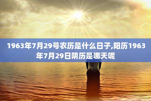 1963年7月29号农历是什么日子,阳历1963年7月29日阴历是哪天呢