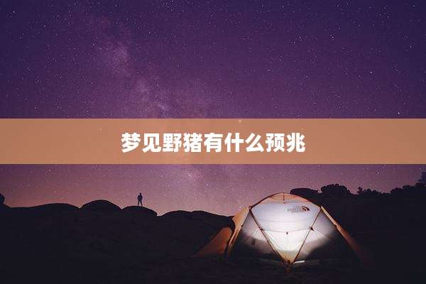 梦见野猪有什么预兆