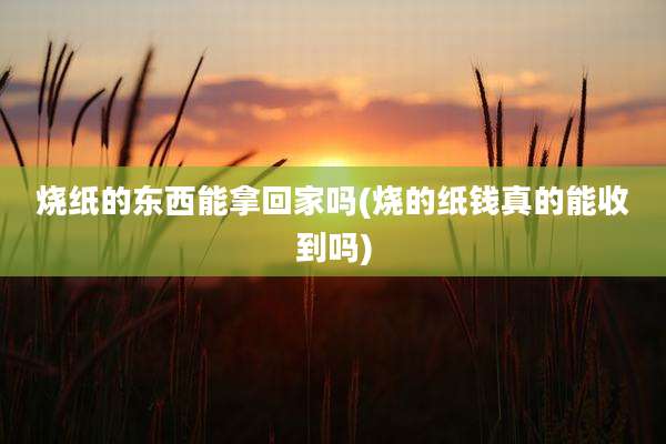 烧纸的东西能拿回家吗(烧的纸钱真的能收到吗)