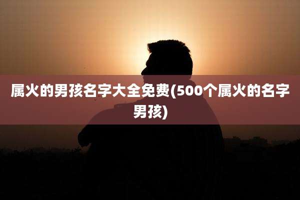属火的男孩名字大全免费(500个属火的名字男孩)