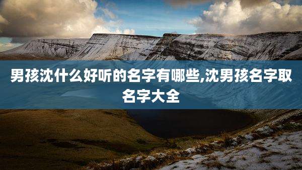 男孩沈什么好听的名字有哪些,沈男孩名字取名字大全