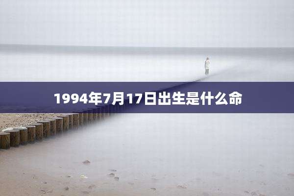 1994年7月17日出生是什么命