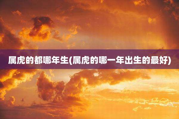 属虎的都哪年生(属虎的哪一年出生的最好)