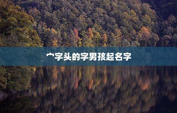 宀字头的字男孩起名字