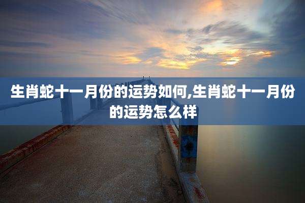 生肖蛇十一月份的运势如何,生肖蛇十一月份的运势怎么样