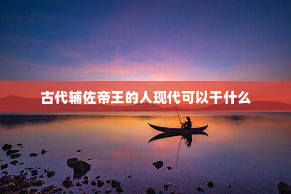 古代辅佐帝王的人现代可以干什么
