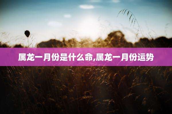 属龙一月份是什么命,属龙一月份运势