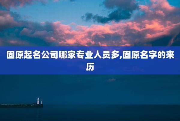 固原起名公司哪家专业人员多,固原名字的来历