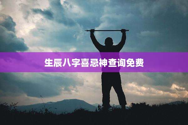 生辰八字喜忌神查询免费