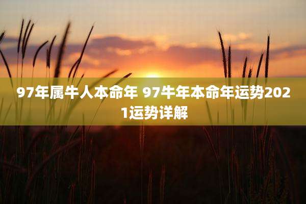 97年属牛人本命年 97牛年本命年运势2021运势详解