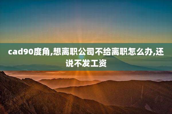 cad90度角,想离职公司不给离职怎么办,还说不发工资