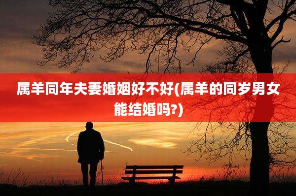 属羊同年夫妻婚姻好不好(属羊的同岁男女能结婚吗?)