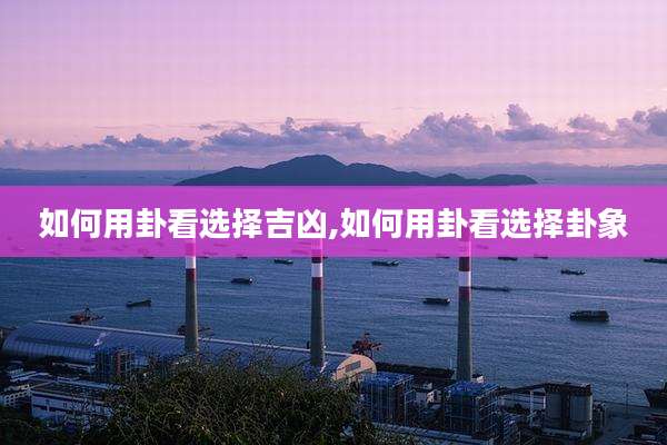 如何用卦看选择吉凶,如何用卦看选择卦象
