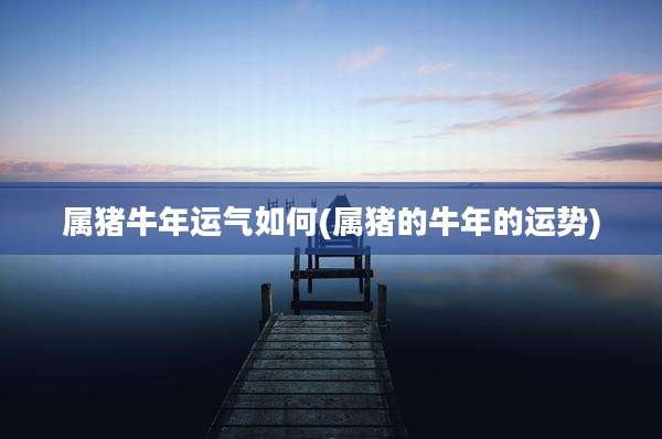 属猪牛年运气如何(属猪的牛年的运势)