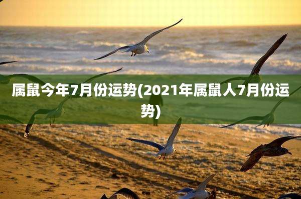 属鼠今年7月份运势(2021年属鼠人7月份运势)