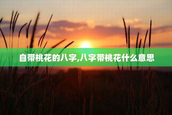 自带桃花的八字,八字带桃花什么意思