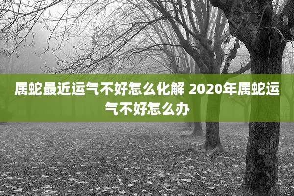 属蛇最近运气不好怎么化解 2020年属蛇运气不好怎么办