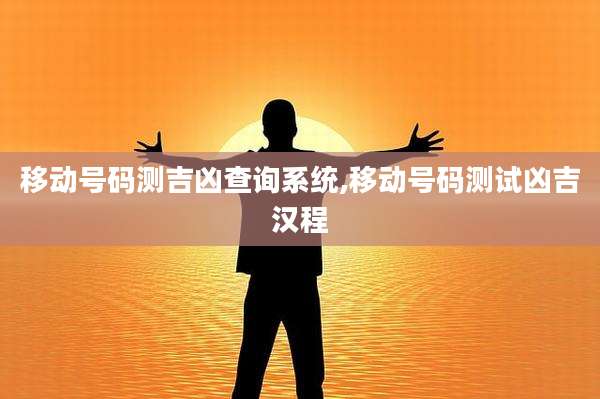 移动号码测吉凶查询系统,移动号码测试凶吉汉程