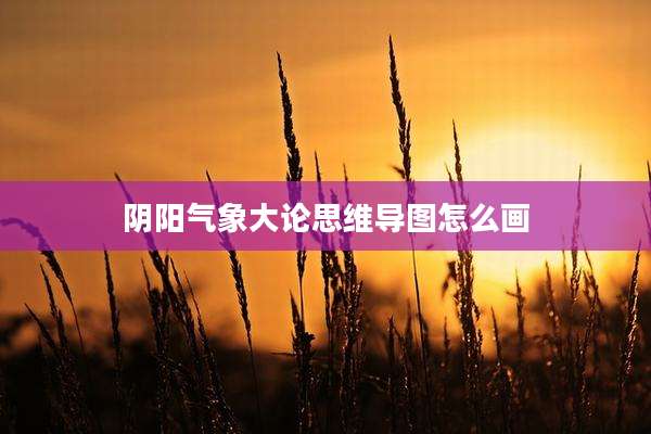 阴阳气象大论思维导图怎么画