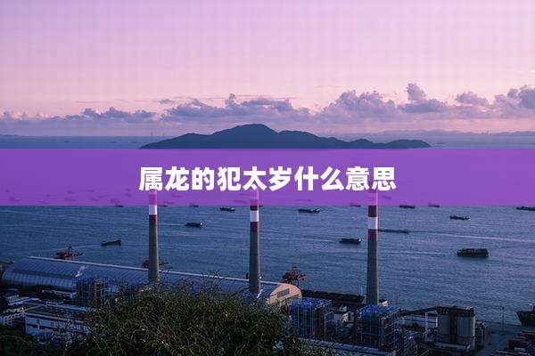 属龙的犯太岁什么意思