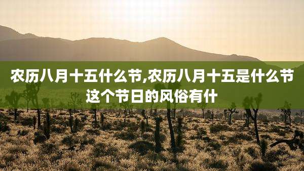 农历八月十五什么节,农历八月十五是什么节这个节日的风俗有什