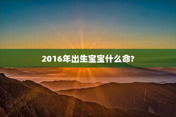 2016年出生宝宝什么命?