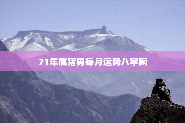71年属猪男每月运势八字网