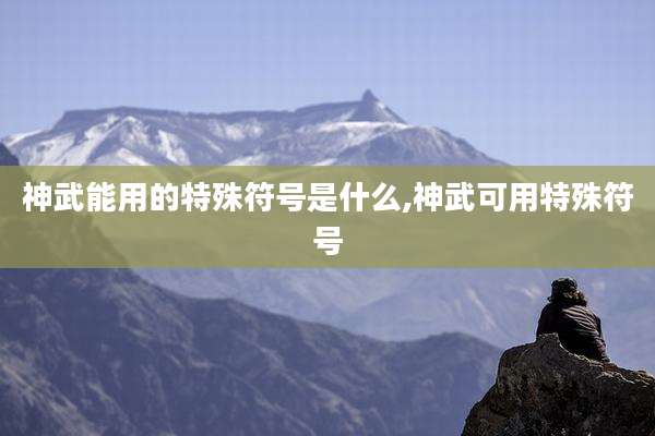 神武能用的特殊符号是什么,神武可用特殊符号