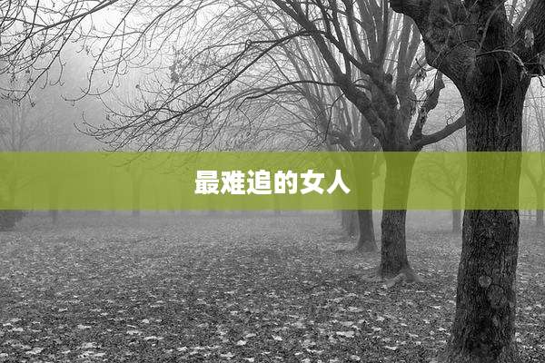 最难追的女人