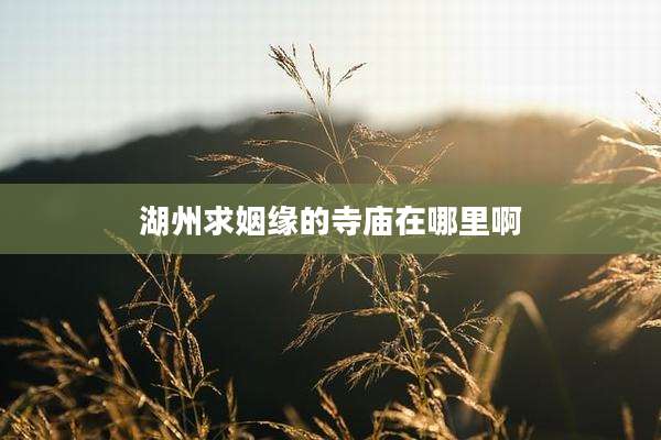 湖州求姻缘的寺庙在哪里啊