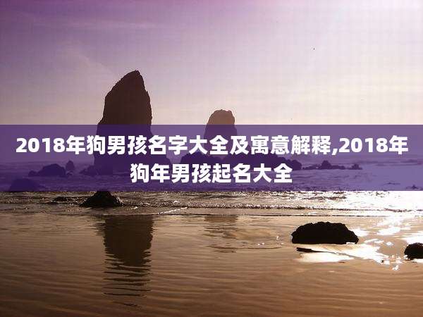 2018年狗男孩名字大全及寓意解释,2018年狗年男孩起名大全