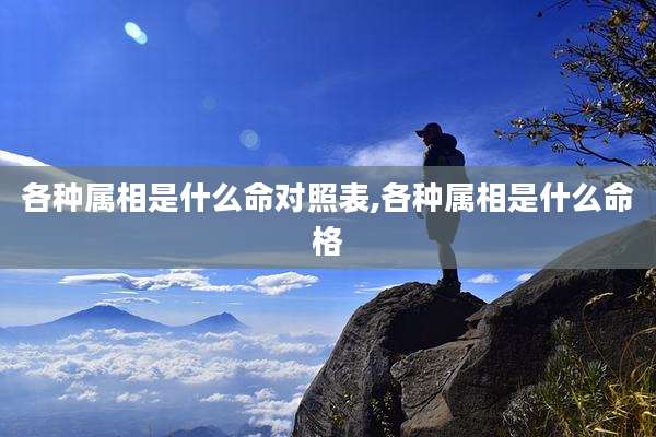 各种属相是什么命对照表,各种属相是什么命格