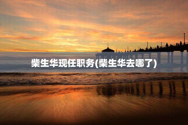 柴生华现任职务(柴生华去哪了)