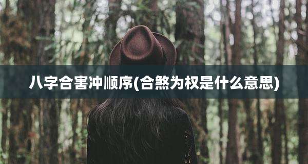 八字合害冲顺序(合煞为权是什么意思)