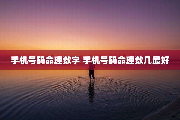 手机号码命理数字 手机号码命理数几最好