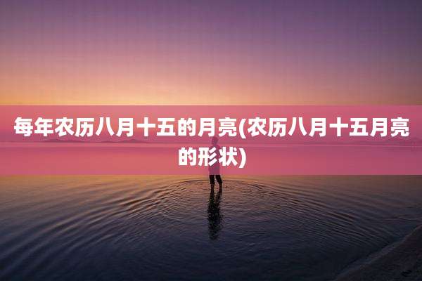 每年农历八月十五的月亮(农历八月十五月亮的形状)
