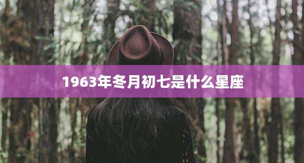 1963年冬月初七是什么星座