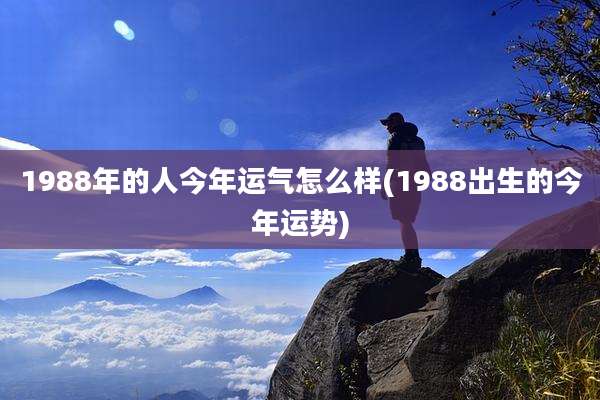 1988年的人今年运气怎么样(1988出生的今年运势)