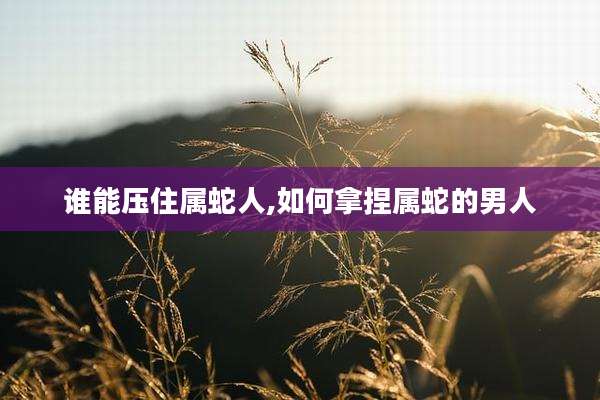 谁能压住属蛇人,如何拿捏属蛇的男人