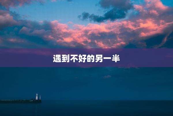 遇到不好的另一半